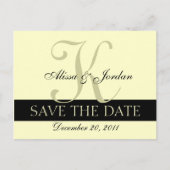 Save the Date Wedding Monogram Aankondiging Kaart (Voorkant)