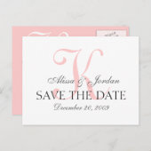 Save the Date Wedding Monogram Aankondiging Kaart (Voorkant / Achterkant)