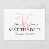 Save the Date Wedding Monogram Aankondiging Kaart (Voorkant)