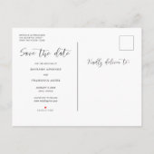 Save the Date Wedding Photo Chic Script Stijlvol Aankondigingskaart (Achterkant)