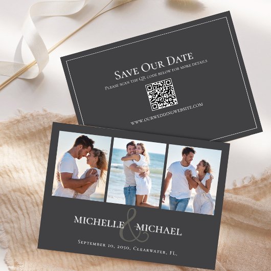 Save the Date Wedding Photo Collage Sjabloon
