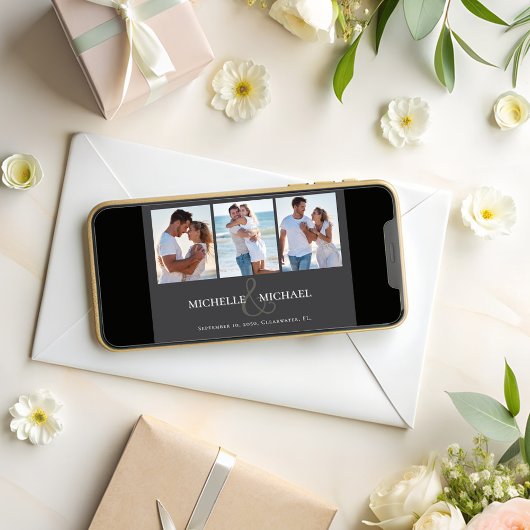 Save the Date Wedding Photo Collage Sjabloon