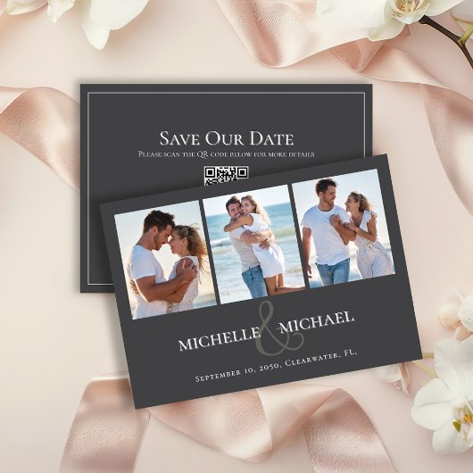 Save the Date Wedding Photo Collage Sjabloon