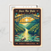 Save the date | West Virginia Invitation Briefkaar Briefkaart (Voorkant / Achterkant)