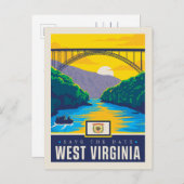 Save the date | West Virginia Uitnodiging Briefkaart (Voorkant / Achterkant)