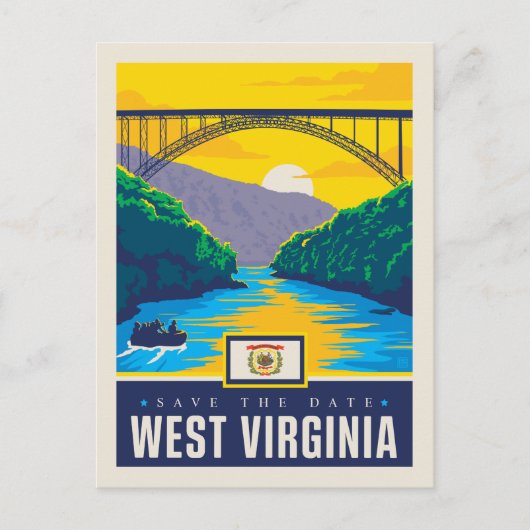 Save the date | West Virginia Uitnodiging Briefkaart (Voorkant)