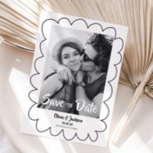Save The Date whimsical moderne fotokaart