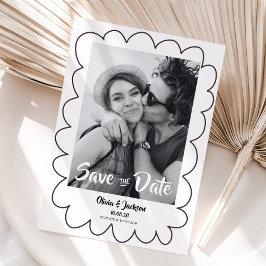 Save The Date whimsical moderne fotokaart