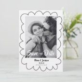 Save The Date whimsische moderne fotokaart (Staand voorkant)