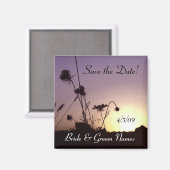 Save the Date Wild Flowers Sunset Magnet (Voorkant / Achterkant)