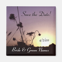 Save the Date Wild Flowers Sunset Magnet