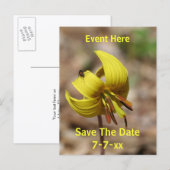 Save The Date Wild Trout Lily Flower  Aankondigingskaart (Voorkant / Achterkant)