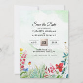 Save the date. Wilde weide | Wildbloemen Fotokaart Date (Voorkant)