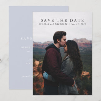 Save the Date Wildflower Blauwe Aquarel Elegant Kaart