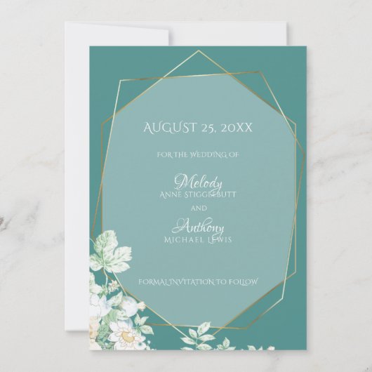 Save the date | Wildflowers en bessen geometrisch (Achterkant)