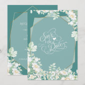 Save the date | Wildflowers en bessen geometrisch (Voorkant / Achterkant)