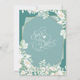 Save the date | Wildflowers en bessen geometrisch