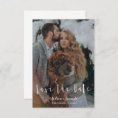 Save the Date Winterbruiloft met Sneeuweffect (Voorkant / Achterkant)