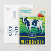 Save the date | Wisconsin Uitnodiging Briefkaart (Voorkant / Achterkant)