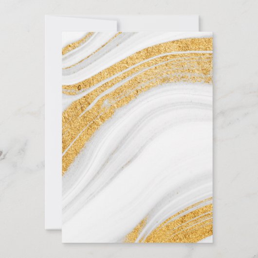 Save The Date |Wit, Grijs en Goud Agate Geode (Achterkant)