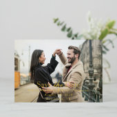 Save the Date with Photo of Couple Folie Uitnodiging (Staand Voorkant)