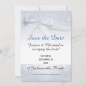 Save The Date Witte Strikken | Tie The Knot Trouwe Kaart (Voorkant)