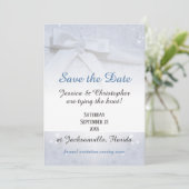 Save The Date Witte Strikken | Tie The Knot Trouwe Kaart (Staand voorkant)