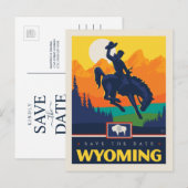 Save the date | Wyoming Uitnodiging Briefkaart (Voorkant / Achterkant)