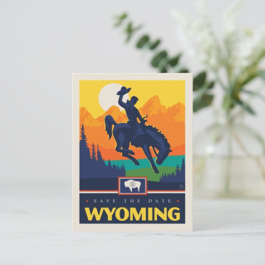 Save the date | Wyoming Uitnodiging Briefkaart (Staand voorkant)