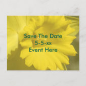 Save The Date Yellow Daffodil Flower Aankondigingskaart (Voorkant)