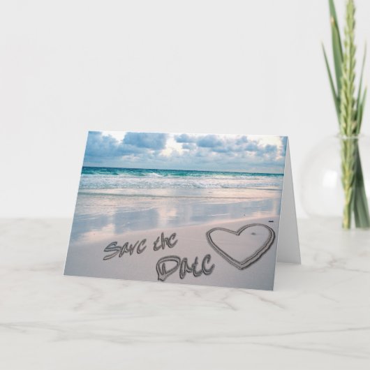 Save the Date Zand Hart Schrijven Aankondiging (Voorkant)