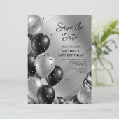 Save the Date Zilveren 50e verjaardag Kaart (Staand voorkant)