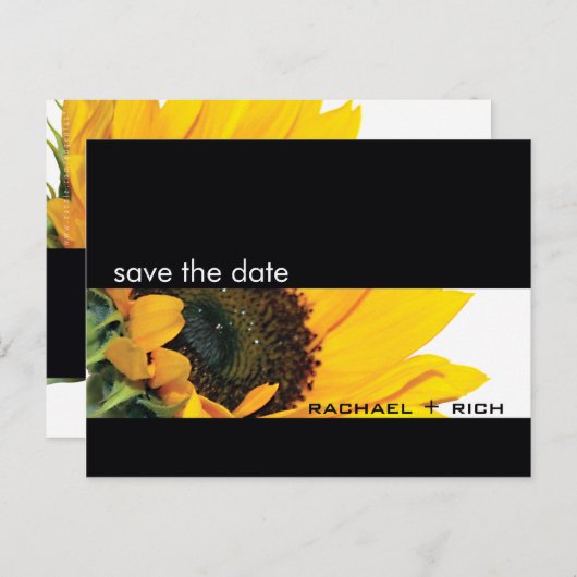 SAVE THE DATE :: zonnebloem Aankondigingskaart (Voorkant / Achterkant)