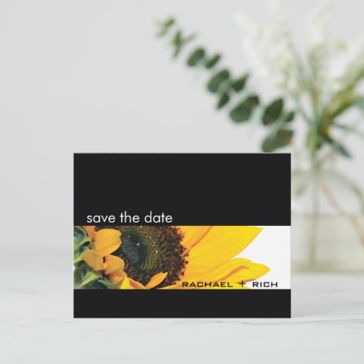 SAVE THE DATE :: zonnebloem Aankondigingskaart (Staand voorkant)