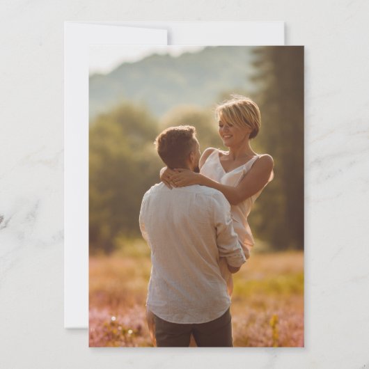 Save the date. Zonnebloemen rustieke bruiloft foto Kaart (Achterkant)