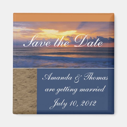 Save the Date Zonsopgang Bruiloft Aankondiging Mag Magneet (Voorkant)