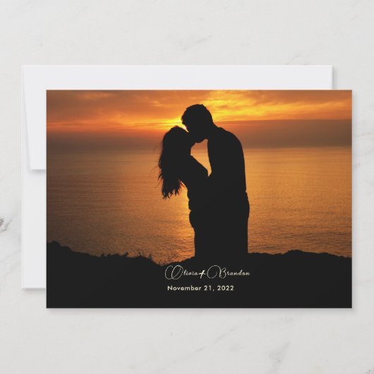 Save The Date zwart en goud sjabloon Kaart (Achterkant)