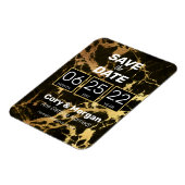 Save the date | Zwart-gouden marmer-magneet Magneet (Linkerzijde)