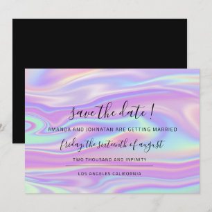 Save The Date Zwart Holografisch