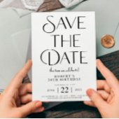 Save The Date Zwart-wit 50 Verjaardag Kaart