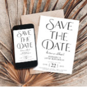Save The Date Zwart-wit 50 Verjaardag Kaart