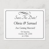 Save The Date - Zwart & Wit met oneindige scroll Aankondigingskaart (Voorkant)