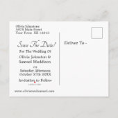 Save The Date -Zwart & Wit met oneindige scroll Aankondigingskaart (Achterkant)