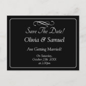 Save The Date -Zwart & Wit met oneindige scroll Aankondigingskaart (Voorkant)