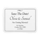 Save The Date - Zwart & Wit met oneindige scroll Magneet (Horizontaal)