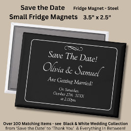 Save The Date - Zwart & Wit met oneindige scroll Magneet