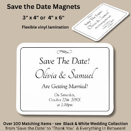 Save The Date - Zwart & Wit met oneindige scroll Magneet