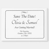 Save The Date - Zwart & Wit met oneindige scroll Magneet (Voorkant)