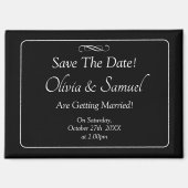 Save The Date - Zwart & Wit met oneindige scroll Magneet (Voorkant)