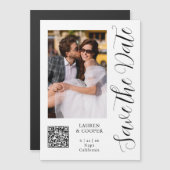 Save The Date Zwart Wit Stijlvolle Script Modern (Voorkant / Achterkant)